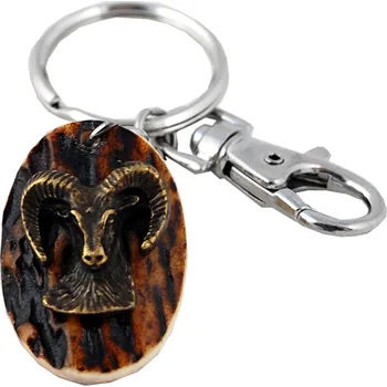 Zubíček Muflon (parohová klíčenka ovál)