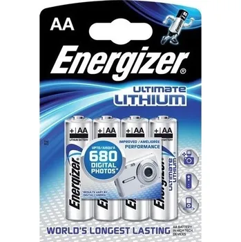 Článková baterie Baterie Energizer Ultimate Lithium 1,5V (AA) - 4 KS