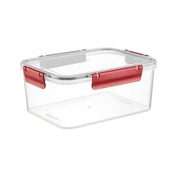 Dóza na potraviny PLASTOVÁ NÁDOBA NA UCHOVÁVÁNÍ POTRAVIN OBDELNÍKOVÁ CLIP GUARD 2,85L ČERVENÁ