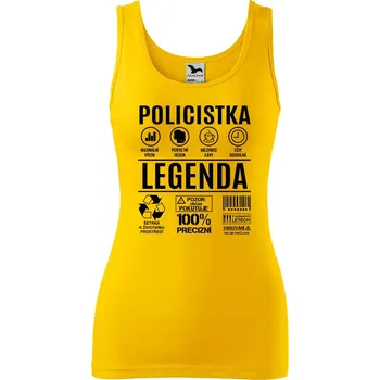 Dámské tílko s potiskem Policistka legenda Velikost: M, Barva: Žlutá