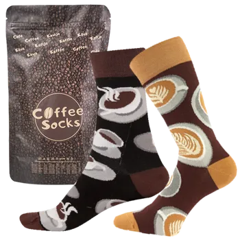 Pánské ponožky Dárkový set - Káva mix 4 - velikost 39-42 (Velikost 39-42)
