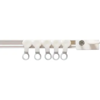 Silná samolepicí záclonová lišta 300 cm Nano tichá posuvná lišta Plastová boční montáž Bez vrtání Odolná univerzální lišta na záclony a závěsy bílá