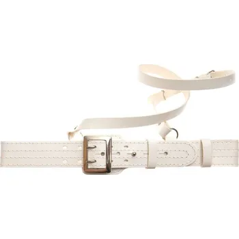 Opasek Zubíček Slavnostní bílý opasek s lampasem Délka: 80 cm