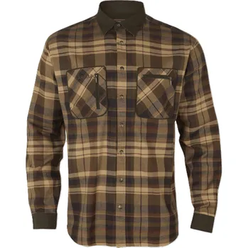 Pánská košile Härkila / Seeland HÄRKILA košile PAJALA beige w/brown Velikost oblečení HA: 4XL