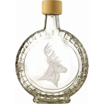 Skleněné láhve 11/2.láhev slivovice 350ml, pískovaný motiv jelen