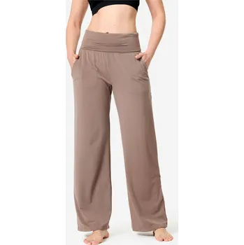 KIMJALY Dámské široké tepláky na jógu M KAŠTANOVÁ