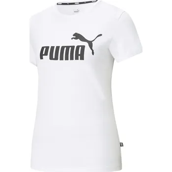 Dámské oblečení PUMA Dámské tričko s logem Essentials PUMA White L BÍLÁ