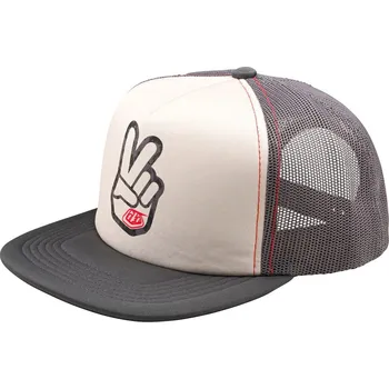 Módní doplněk kšiltovka lifestyle unisex TROY LEE DESIGNS TRUCKER SNAPBACK PEACE OUT VINTAGE WHITE / CARBON