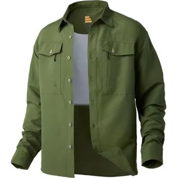 Pánská košile Košile s dlouhým rukávem Ezmar mid weight soft zelená Velikost: XL