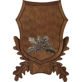 Dřevo Novák Podložka pod trofej č.105 - hnědá + okrasné plechové krytí zbraní