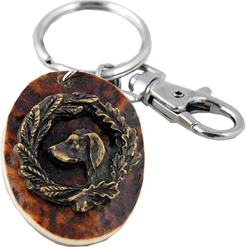 Zubíček Pes (parohová klíčenka ovál)