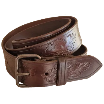 Opasek Zubíček Kožený myslivecký opasek - šíře 4 cm Délka: 90 cm