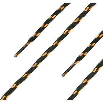 Tkaničky do bot Kulaté černooranžové tkaničky 220 cm do bot HAIX Protector Forest