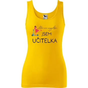 Dámské tričko DOBRÝ TRIKO Dámské tílko s potiskem Učitelka koloběžka Velikost: S, Barva: Žlutá