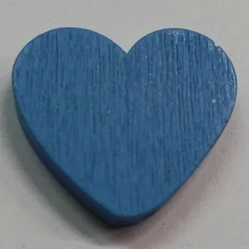 Dětské navlékací korálky Dřevěné korálky - srdce modré - 25x18mm - 1ks