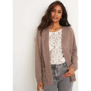 Dámský svetr Dlouhý svetr s chlupem hnědošedá 50