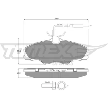 Brzdová destička Sada brzdových destiček, kotoučová brzda TOMEX TX 12-31