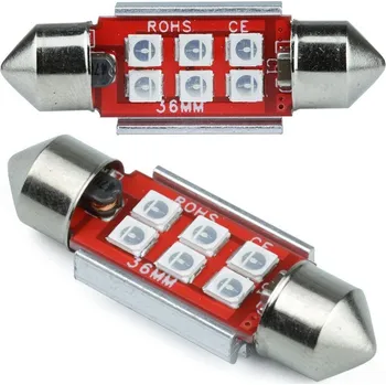 Žárovka Interlook Auto LED žárovka C5W 6 SMD 3535 CAN BUS modrá 39 mm