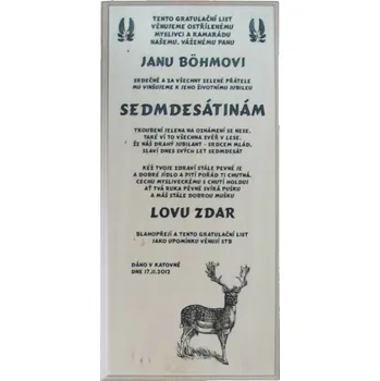 Obraz Dřevo Novák Gratulace myslivec č.727 na frézované desce 2D