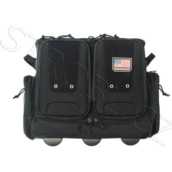 Sportovní taška GPS Bags Taktická střelecká taška IPSC na kolečkách pro 10 krátkých zbraní - černá