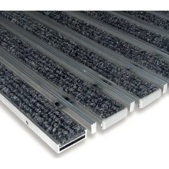 Rohožka Textilní hliníková kartáčová vstupní rohož FLOMA Alu Low Extra (Bfl-S1) - 80 x 120 x 1 cm, 81001306