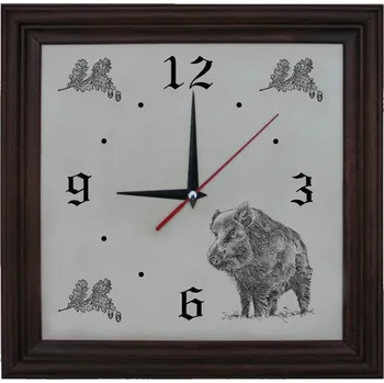 Hodiny Dřevo Novák Hodiny prase 985 - tmavý rám