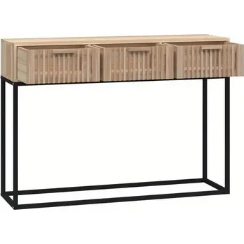 Konzolový stolek Konzolový stolek, dřevo, kov, dub sonoma, černá, NOLA