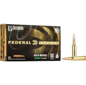 Sportovní střelba Federal Náboj kulový Federal, Gold Medal, 6,5mm Creedmoor, 140GR, Sierra MatchKing