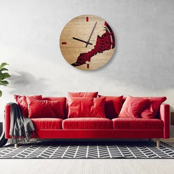 Hodiny Wooden Mooden Nástěnné dřevěné hodiny Mandala Barva: Červená, Průměr hodin: 40 cm