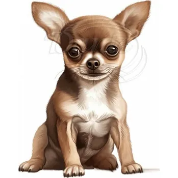 Textilní nažehlovací páska Dante Nažehlovačka Čivava hnědá - 10 x 12 cm