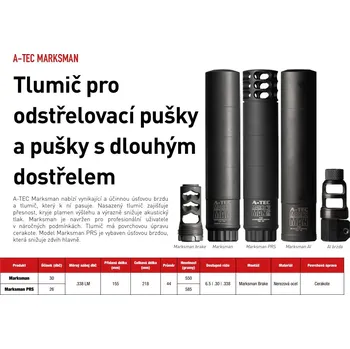 Sport A-TEC Tlumič A-TEC, Marksman PRS, ráže do .338" (8,5mm), na úsťovou brzdu Marksman Break