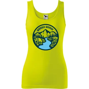 Dámské tílko s potiskem Wander woman Velikost: L, Barva: Limetková