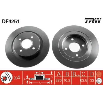 Brzdový kotouč Brzdový kotouč LUCAS DF4251