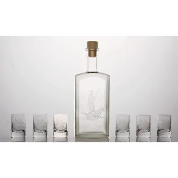 Sklenice Komas - sklo 12/2 sada 1x láhev 0,5 l, 6x štamprle 0,035 l