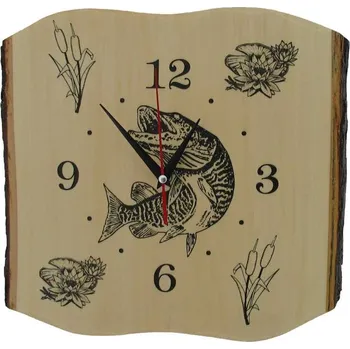 Hodiny Dřevo Novák Hodiny Štika - deska s kůrou