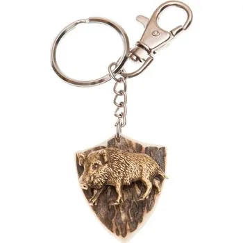 Zubíček Divočák postava (parohová klíčenka erb)