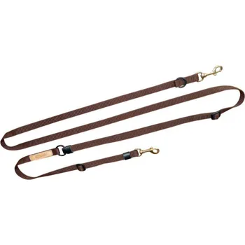 Vodítko pro psa vodítko NIGGELOH - De Luxe, š. 20mm, hnědé, d. 1,7-3,8m, nylon (1111 00014)