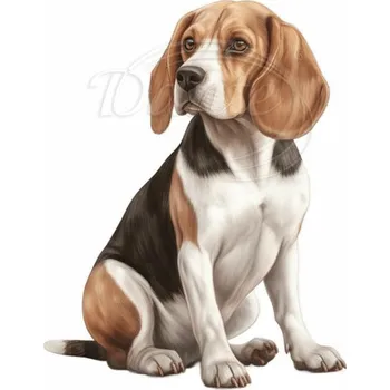 Textilní nažehlovací páska Dante Nažehlovačka Bígl sedící - 10 x 12 cm