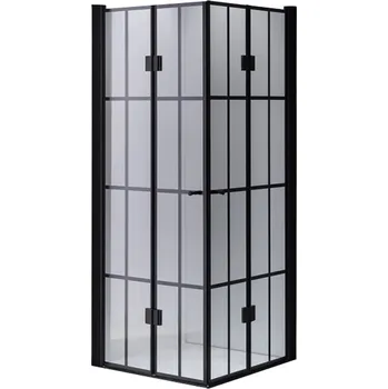 BPS-koupelny Čtvercový sprchový kout HYD-SK08B-M 90x90 černá/transparent - bez vaničky