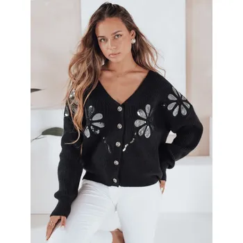 Dámské oblečení Dámský kardigan KERINDA černý DStreet černá | bílá | šedá 3407413