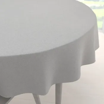 ubrus Velký dekorační kulatý ubrus BKR-501 Světle šedý Ø 150 cm