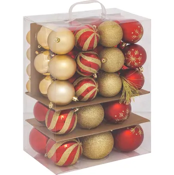 Bytová dekorace Atmosphera Nerozbitné vánoční koule, vícebarevné, 60 kusů