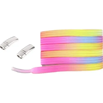 Tkaničky do bot Elastické tkaničky do bot magnetické zacvakávací, jeden pár - Duhové, 100 cm