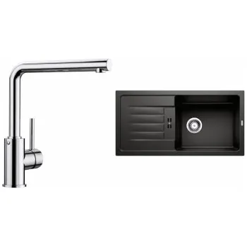 Granitový dřez Blanco Set 11-C 25 Favum XL 6 S Černá + Mila Chrom