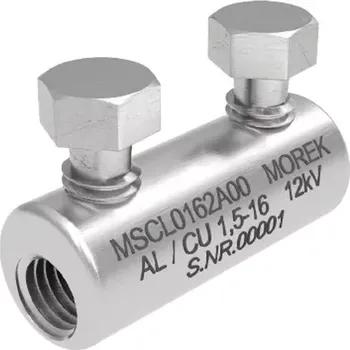 MOREK MSCL0162A00 Kabelová trhací spojka MSCL16 Al/Cu 1,5-16mm², 2x Al šroub, 12kV (MOREK MSCL0162A00)