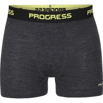 Pánské termo spodní prádlo Pánské Merino boxerky PROGRESS MERINO BOXER L Černá, Žlutá
