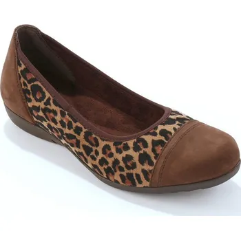 Dámské baleríny Baleríny s pružnými vsadkami, na klínovém podpatku kaštanová 36