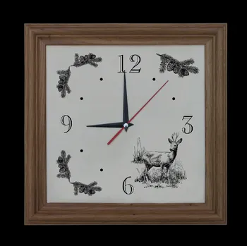 Hodiny Dřevo Novák Hodiny - srnec Hodiny: Světlý rám