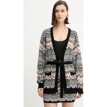 Dámský svetr Kardigan s příměsí vlny Missoni hnědá barva, DS25WM0O.BK01CQ 88X, vel. 40