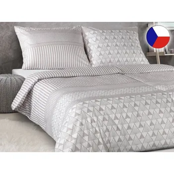 Povlečení Luxusní povlečení bavlněný satén 70x90, 140x200 GEON Mozaika káva